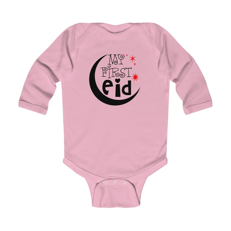 My First Eid Infant Long Sleeve Bodysuit - Pink / NB - Kids clothes by GTA Desi Store