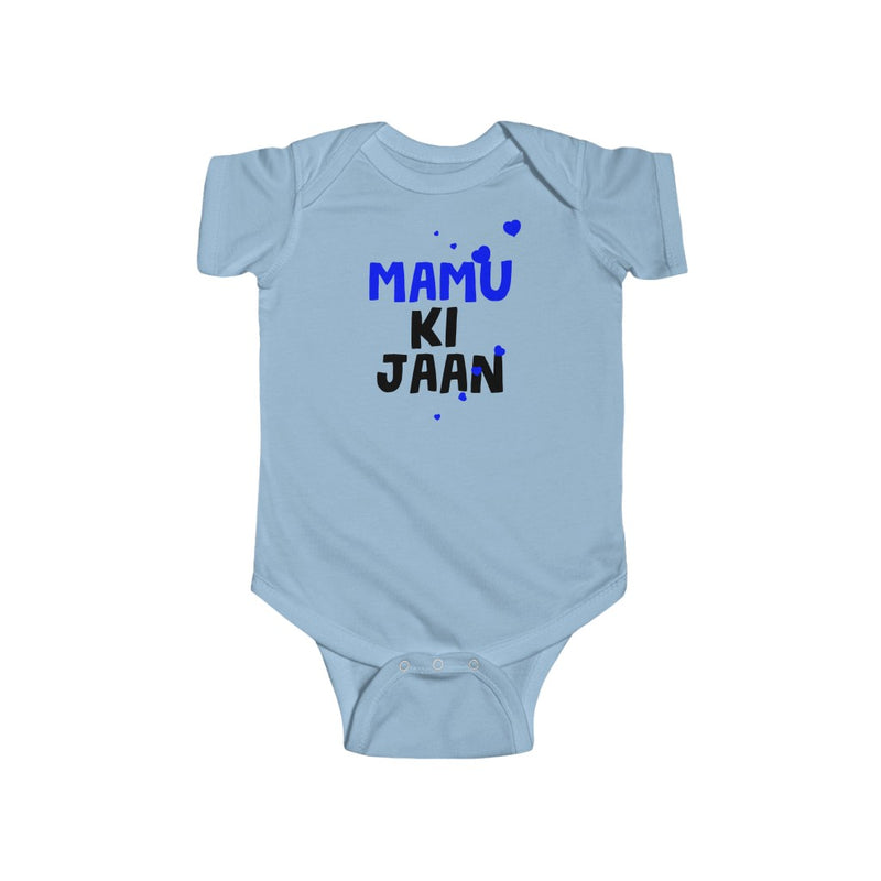 Mamu Ki Jaan Infant Short Sleeve Fine Jersey Bodysuit - Light Blue / 12M - Kids clothes by GTA Desi Store