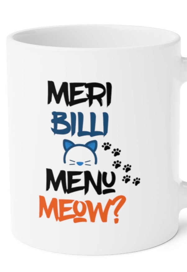 Meri Billi Menu Meow Ceramic Mugs (11oz\15oz\20oz) - 20oz / White - Mug by GTA Desi Store