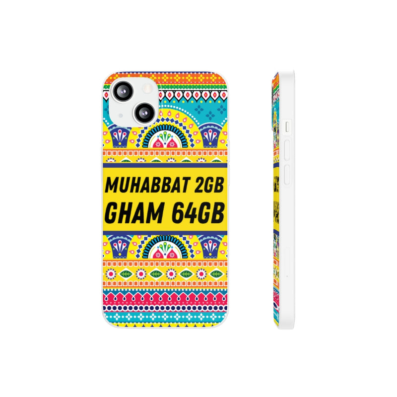 Muhabbat 2GB Gham 64GB Flexi Cases - iPhone 13 - Phone Case by GTA Desi Store