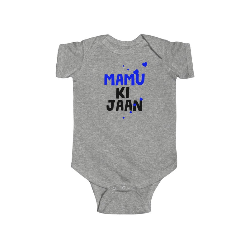 Mamu Ki Jaan Infant Short Sleeve Fine Jersey Bodysuit - Heather / NB - Kids clothes by GTA Desi Store