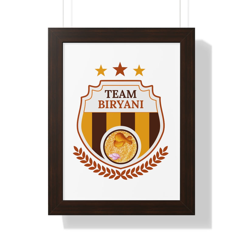 Team Biryani Framed Vertical Poster - 12″ × 16″ / Walnut - Poster by GTA Desi Store