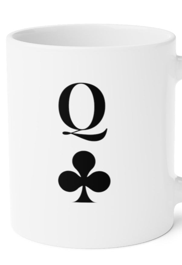 Queen of Clubs Ceramic Mugs (11oz\15oz\20oz) - 20oz / White - Mug by GTA Desi Store
