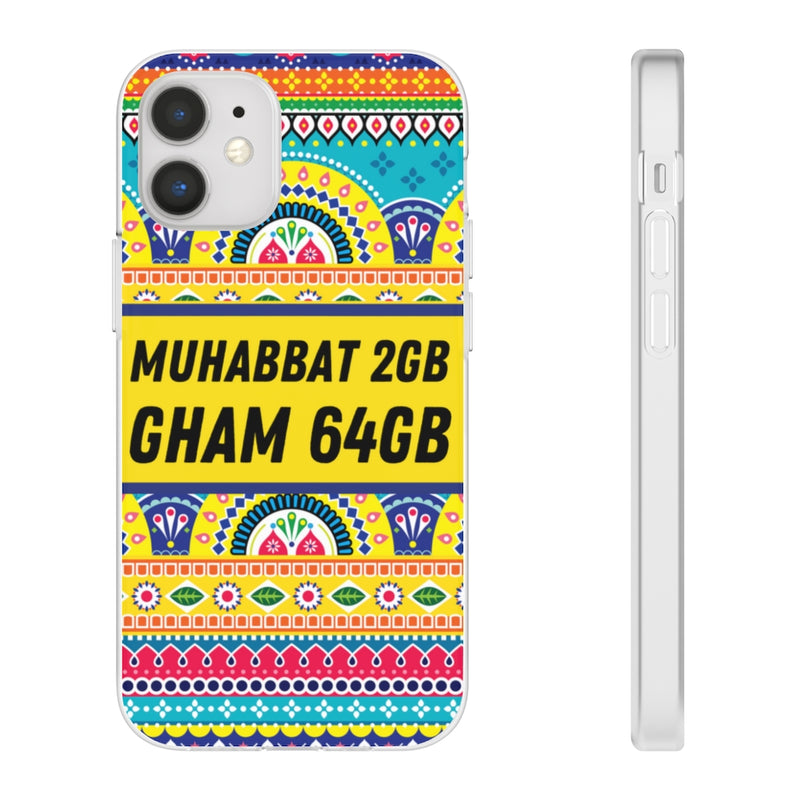 Muhabbat 2GB Gham 64GB Flexi Cases - iPhone 12 Mini - Phone Case by GTA Desi Store