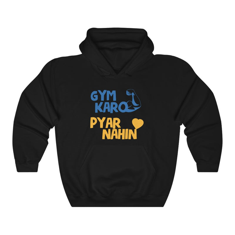 Gym Karo Pyar Nahin Unisex Heavy Blend™ Hooded Sweatshirt - Black / S - Hoodie by GTA Desi Store