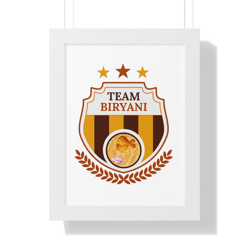 Team Biryani Framed Vertical Poster - 12″ × 16″ / White - Poster by GTA Desi Store