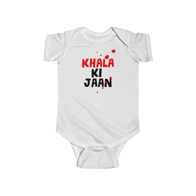 Khala Ki Jaan Infant Short Sleeve Fine Jersey Bodysuit - White / 12M - Kids clothes by GTA Desi Store