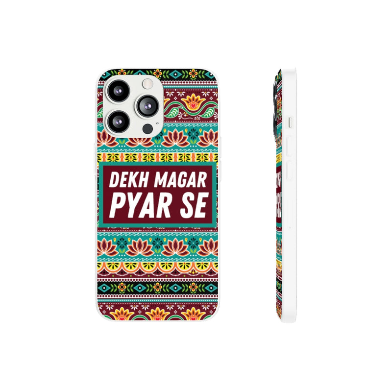 Dekh Magar Pyar Se Flexi Cases - iPhone 13 Pro with gift packaging - Phone Case by GTA Desi Store