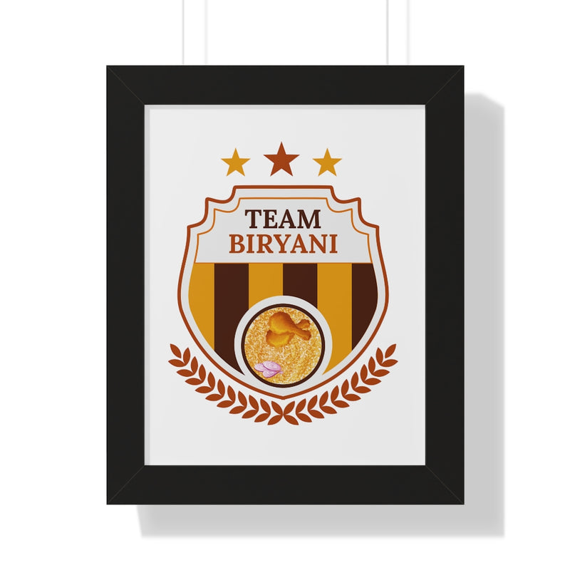 Team Biryani Framed Vertical Poster - 11" × 14" / Black - Poster by GTA Desi Store