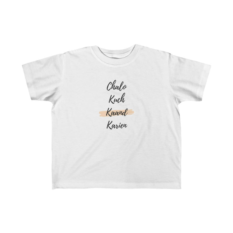 Chalo Kuch Kaand Karien Kid's Fine Jersey Tee - White / 2T - Kids clothes by GTA Desi Store