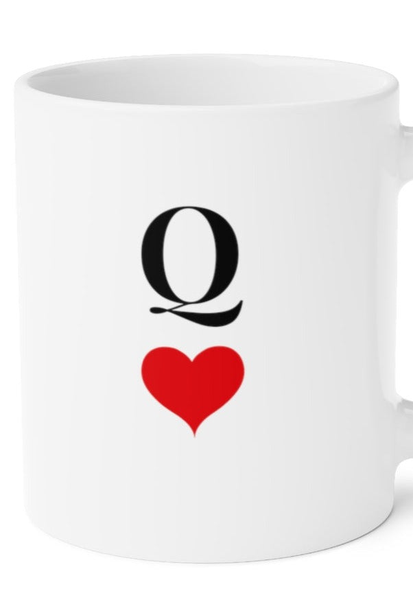 Queen of Hearts Ceramic Mugs (11oz\15oz\20oz) - 20oz / White - Mug by GTA Desi Store