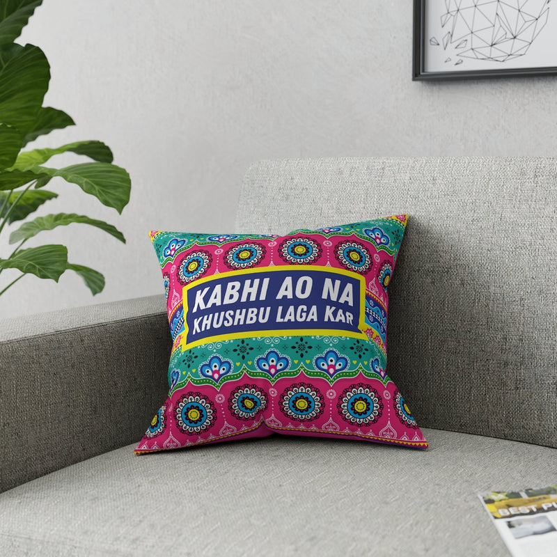 Kabhi Ao Na Khushbu Laga Kar Broadcloth Pillow - Home Decor by GTA Desi Store