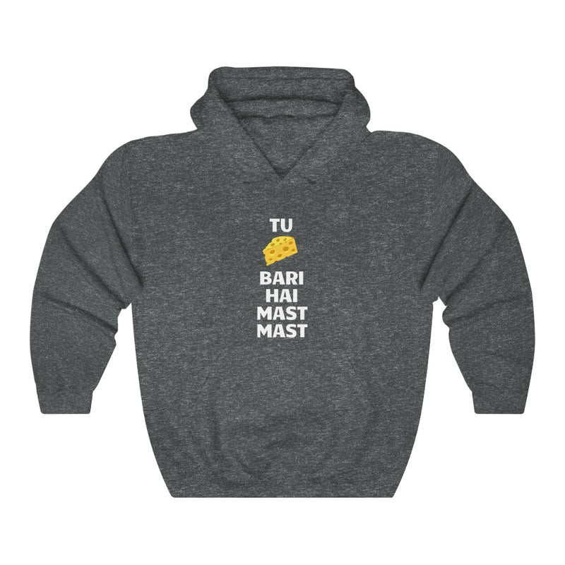 Tu Cheese Bari Hai Mast Mast Unisex Heavy Blend™ Hooded Sweatshirt - Dark Heather / S - Hoodie by GTA Desi Store