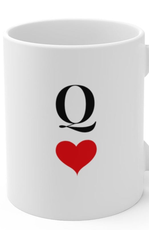 Queen of Hearts Ceramic Mugs (11oz\15oz\20oz) - 11oz / White - Mug by GTA Desi Store
