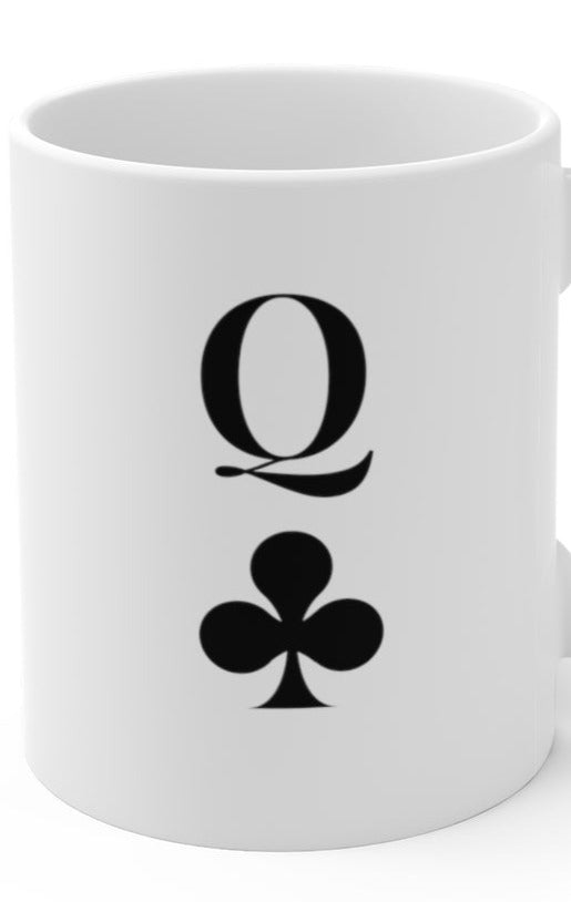 Queen of Clubs Ceramic Mugs (11oz\15oz\20oz) - 11oz / White - Mug by GTA Desi Store