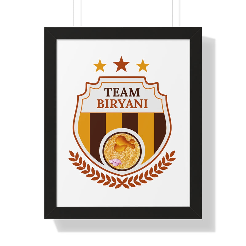 Team Biryani Framed Vertical Poster - 16″ × 20″ / Black - Poster by GTA Desi Store