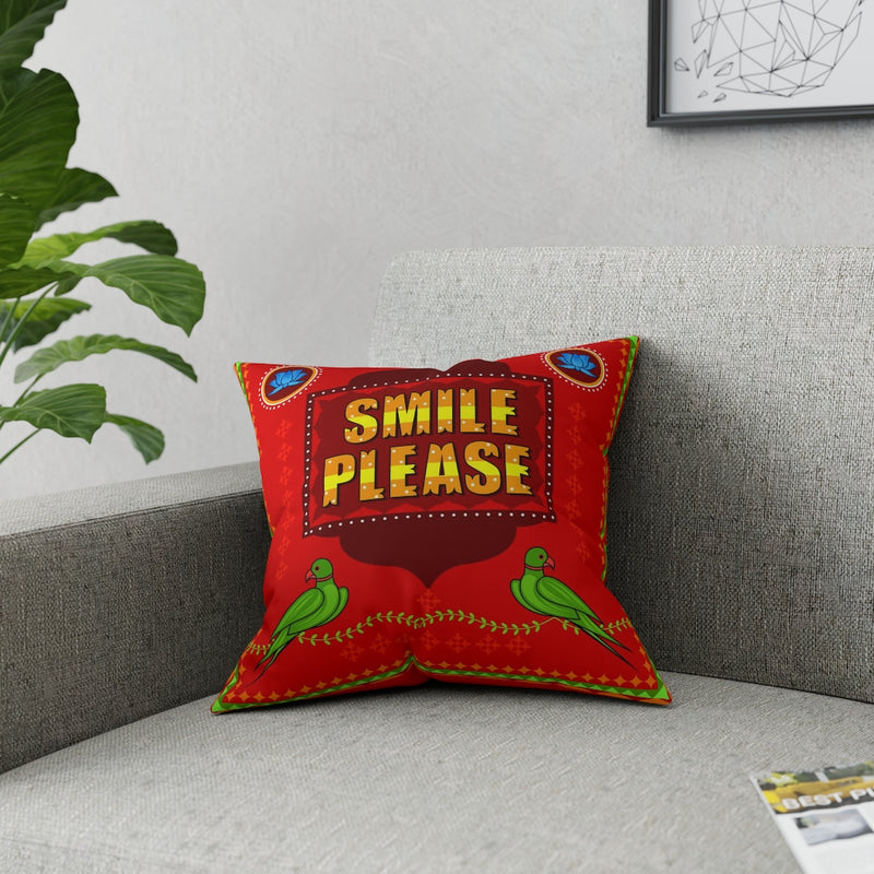 Smile Please Broadcloth Pillow - Home Decor by GTA Desi Store