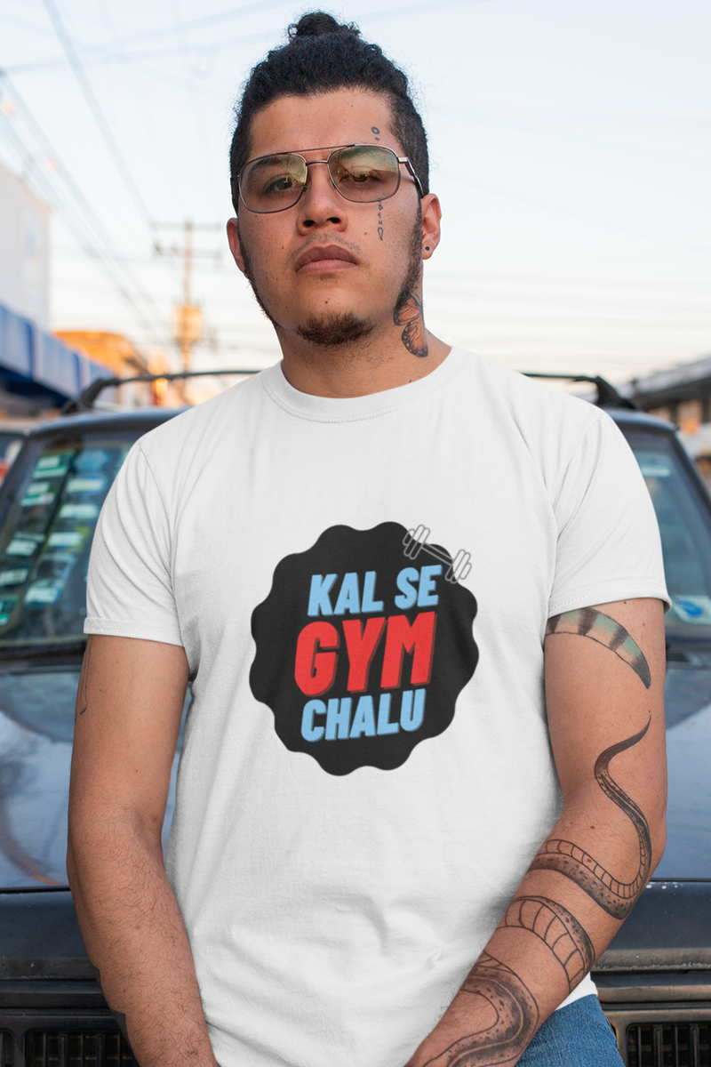 Kal Se Gym Chalu Unisex Softstyle T-Shirt - T-Shirt by GTA Desi Store