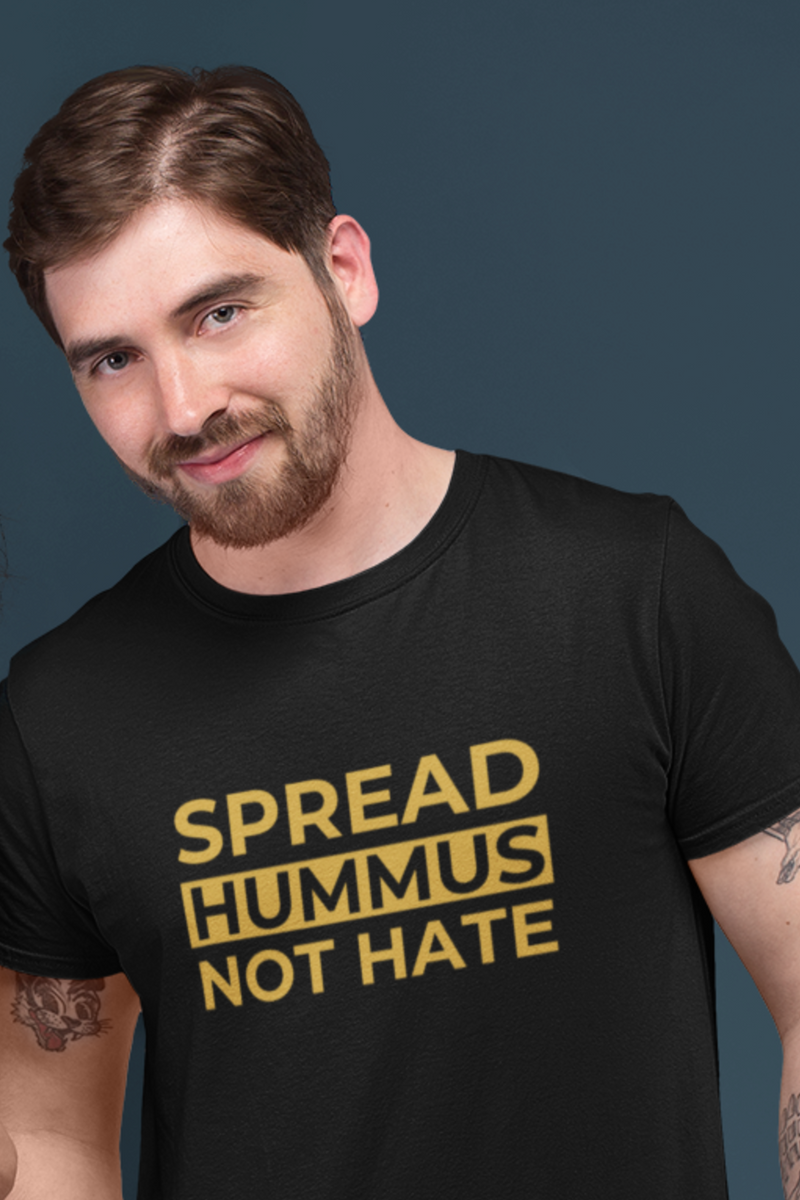 SPREAD HUMMUS NOT HATE Unisex Softstyle T-Shirt - T-Shirt by GTA Desi Store
