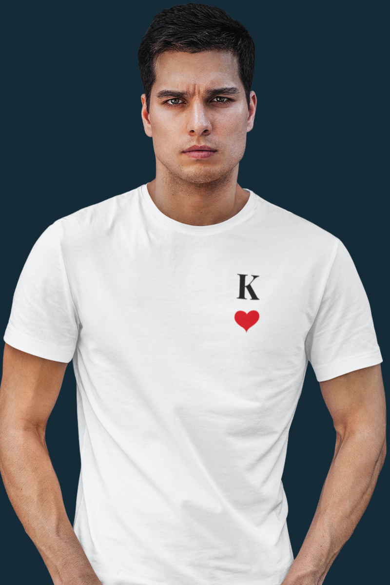 King of Hearts, Clubs, Diamonds, Spades Unisex Softstyle T-shirt - S / White / Hearts - Shirts & Tops by GTA Desi Store